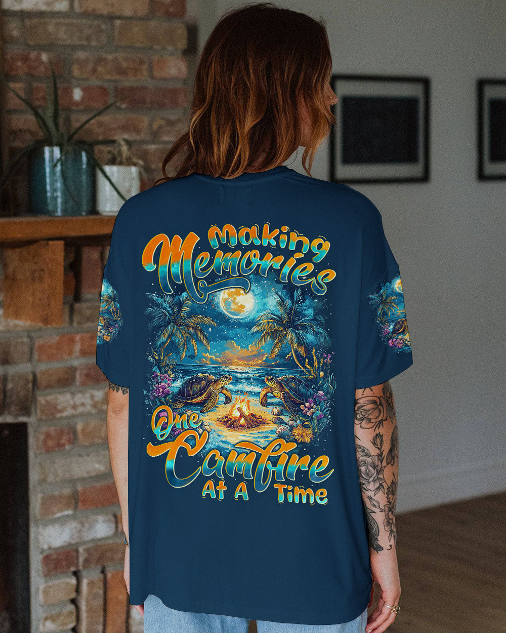BLISSCORNERS MAKING MEMORIES ONE CAMPFIRE AT A TIME TURTLE ALL OVER PRINT