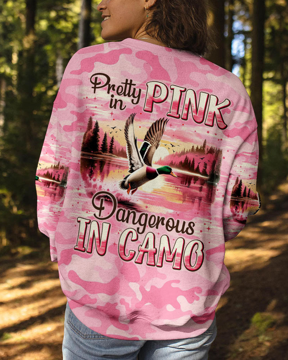 BLISSCORNERS PRETTY IN PINK DUCK HUNTING ALL OVER PRINT