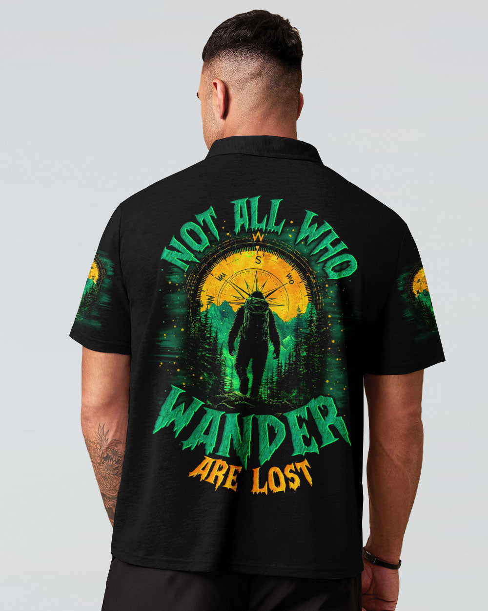 BLISSCORNERS NOT ALL WHO WANDER ARE LOST BIGFOOT ALL OVER PRINT