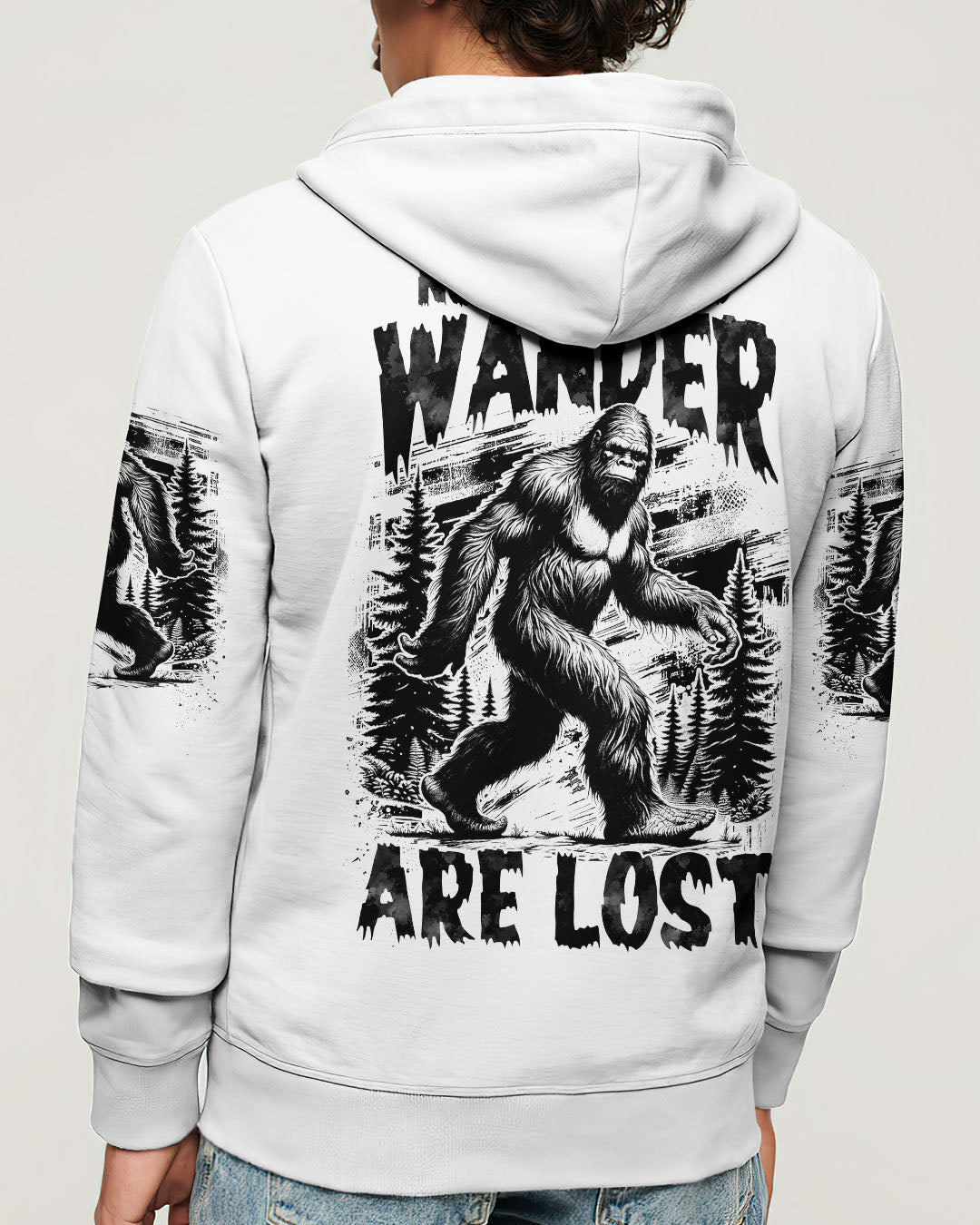 BLISSCORNERS NOT ALL WHO WANDER ARE LOST BIGFOOT ALL OVER PRINT
