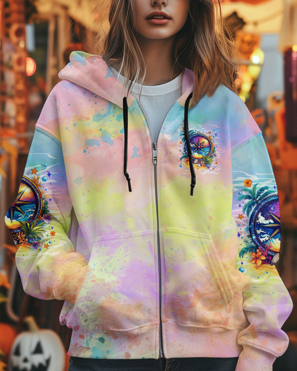 BLISSCORNERS SMELL THE SEA FEEL THE BREEZE COMPASS ALL OVER PRINT