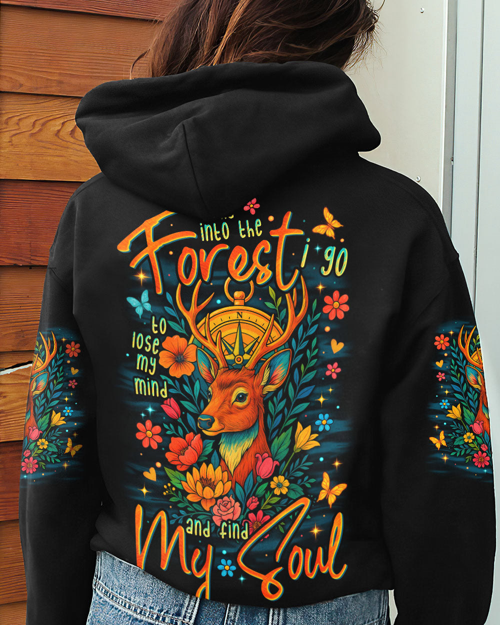 BLISSCORNERS AND INTO THE FOREST I GO DEER ALL OVER PRINT