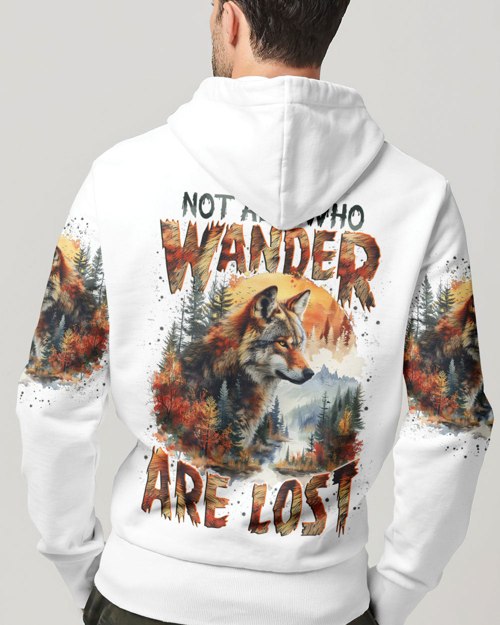 BLISSCORNERS NOT ALL WHO WANDER ARE LOST WOLF ALL OVER PRINT