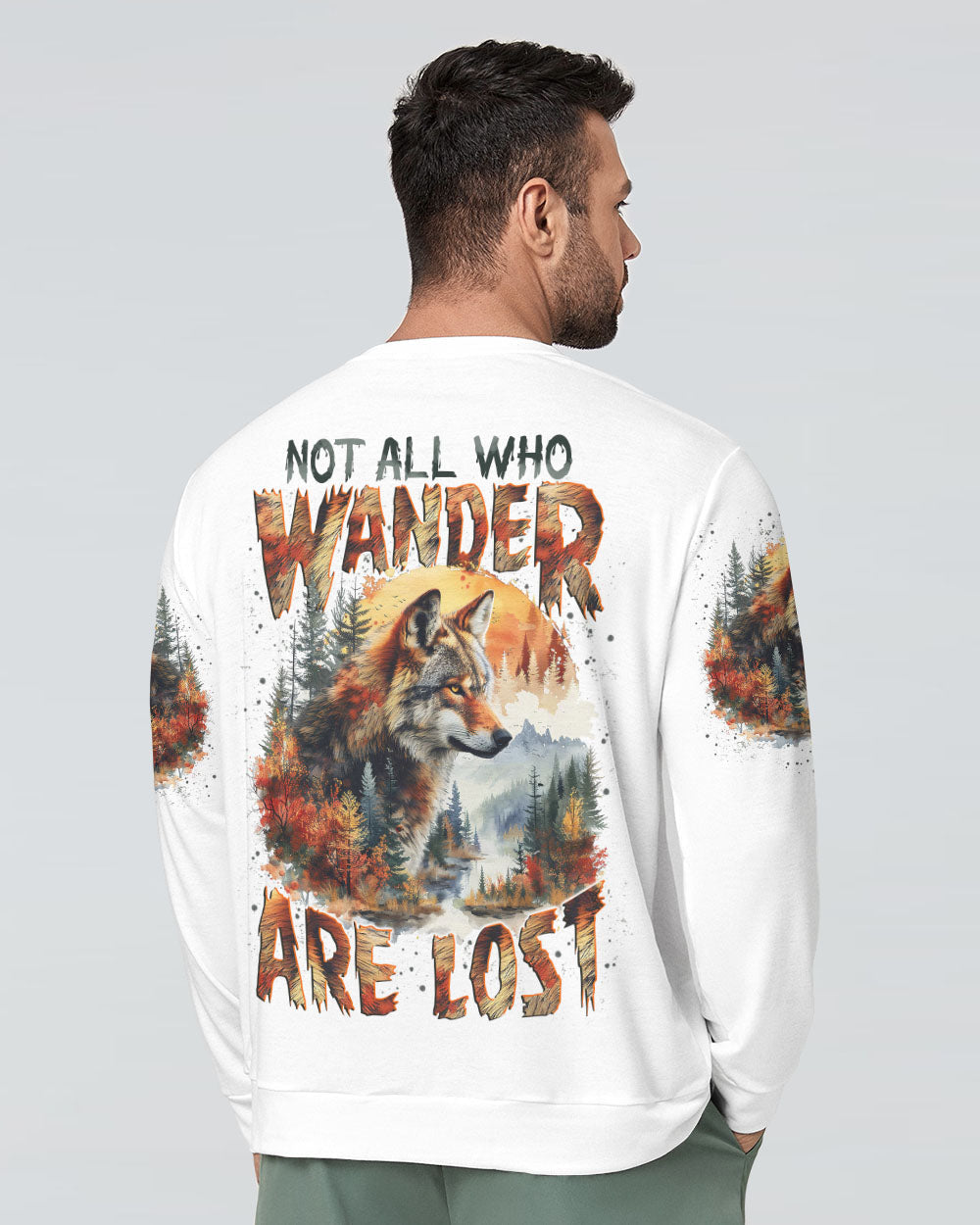 BLISSCORNERS NOT ALL WHO WANDER ARE LOST WOLF ALL OVER PRINT