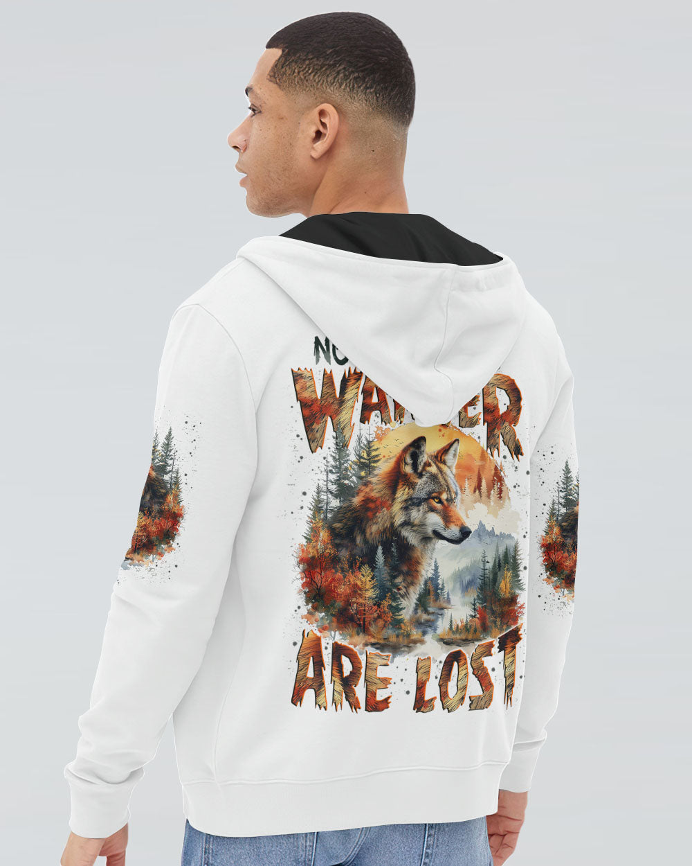 BLISSCORNERS NOT ALL WHO WANDER ARE LOST WOLF ALL OVER PRINT