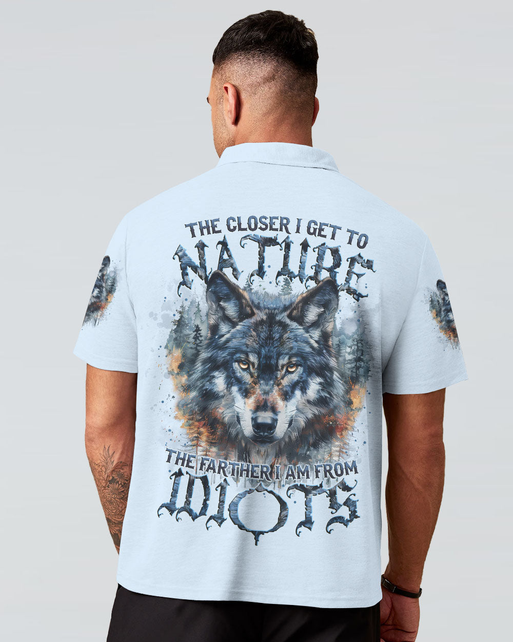 BLISSCORNERS THE CLOSER I GET TO NATURE WOLF ALL OVER PRINT