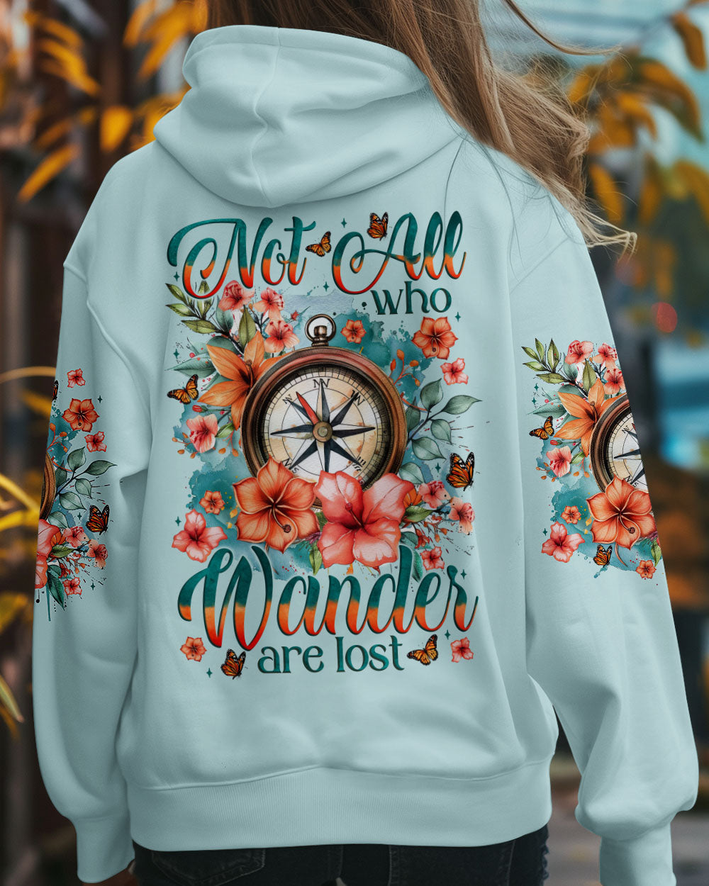 BLISSCORNERS NOT ALL WHO WANDER ARE LOST COMPASS ALL OVER PRINT