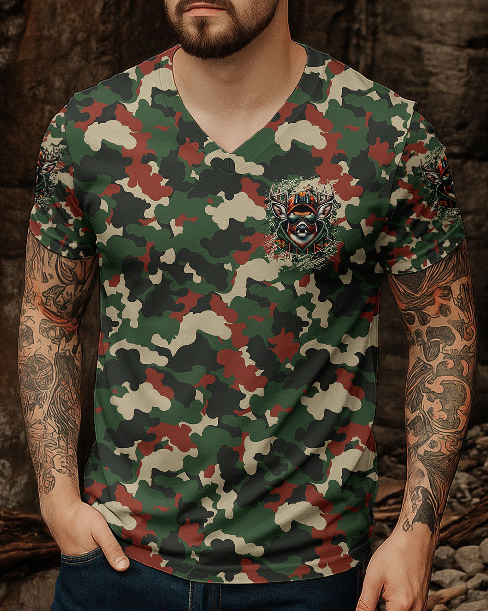 BLISSCORNERS BORN TO HUNT DEER CAMO ALL OVER PRINT