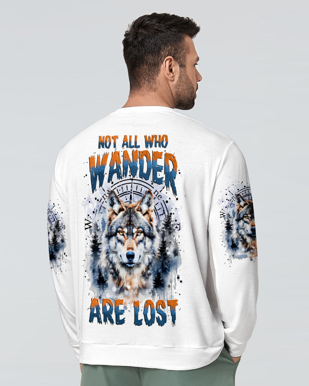 BLISSCORNERS NOT ALL WHO WANDER ARE LOST WOLF ALL OVER PRINT
