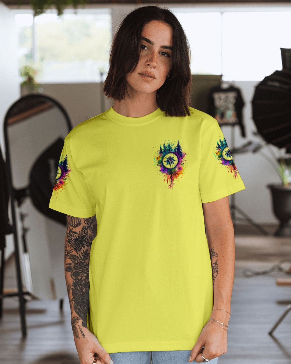 BLISSCORNERS NOT ALL WHO WANDER ARE LOST COMPASS ALL OVER PRINT