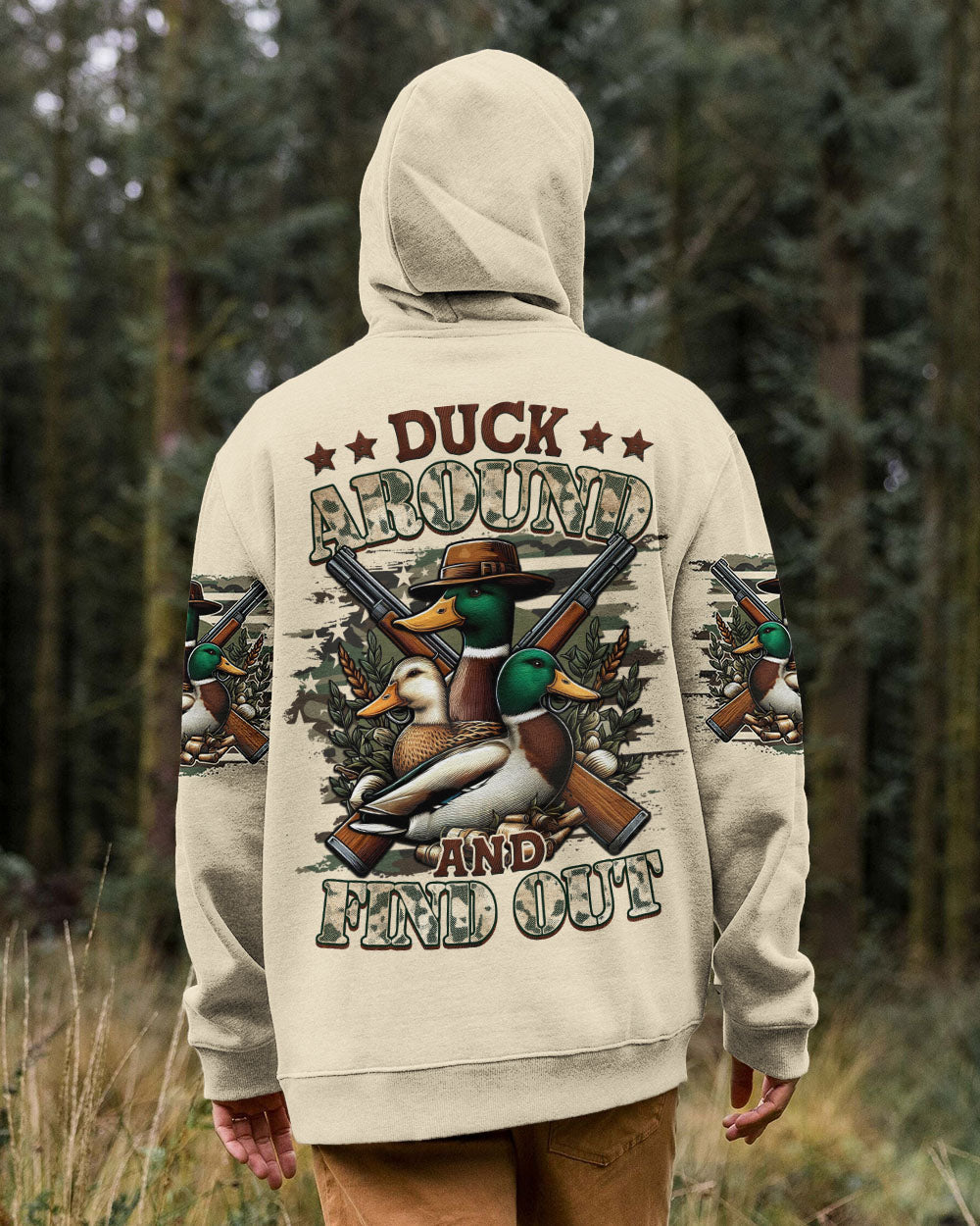 BLISSCORNERS DUCK AROUND AND FIND OUT HUNTING ALL OVER PRINT