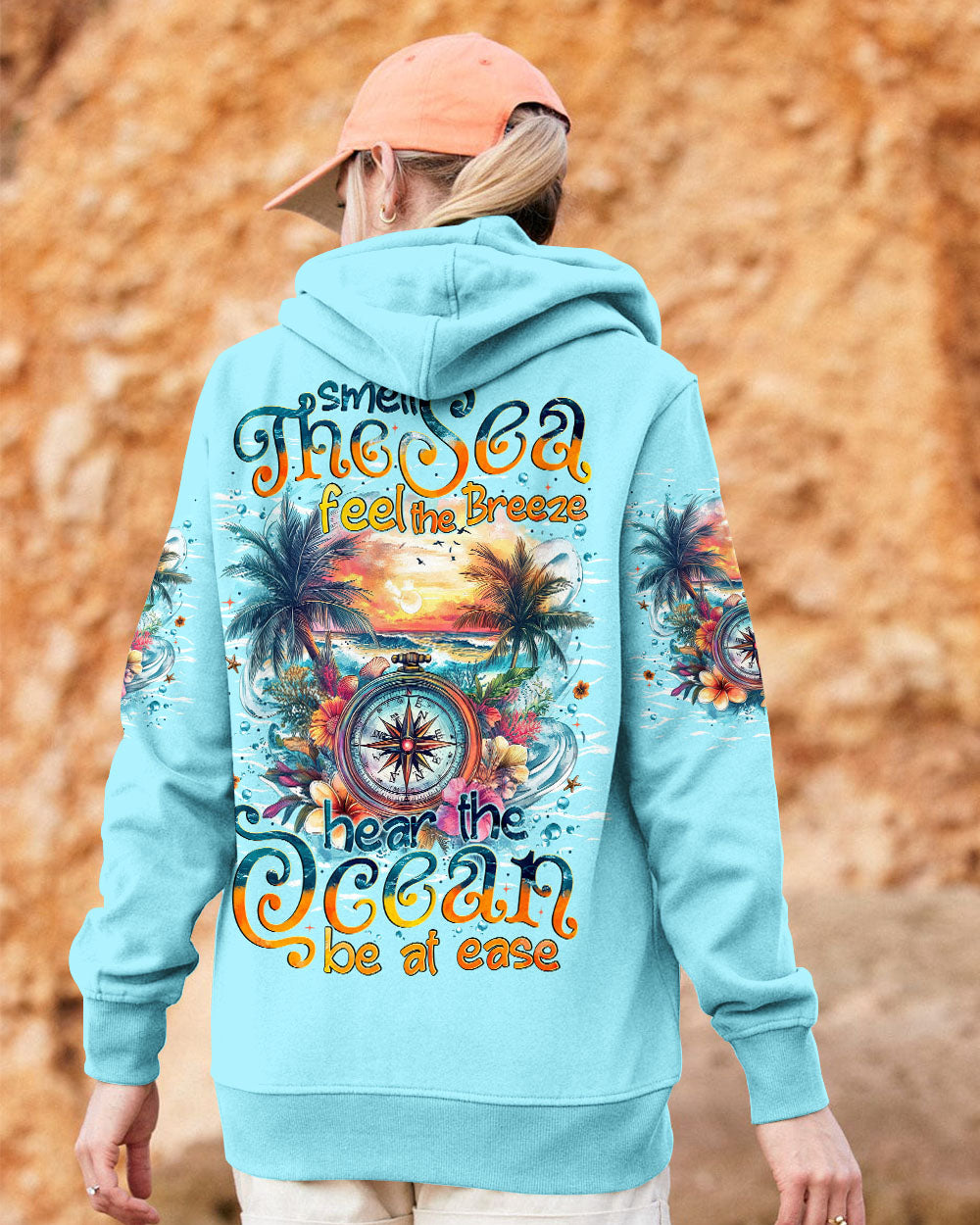 BLISSCORNERS SMELL THE SEA FEEL THE BREEZE COMPASS ALL OVER PRINT