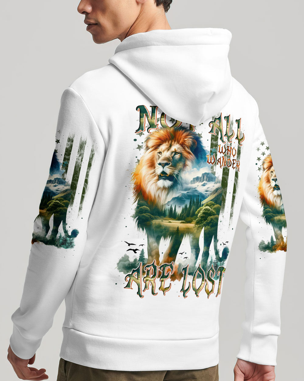 BLISSCORNERS NOT ALL WHO WANDER ARE LOST LION ALL OVER PRINT