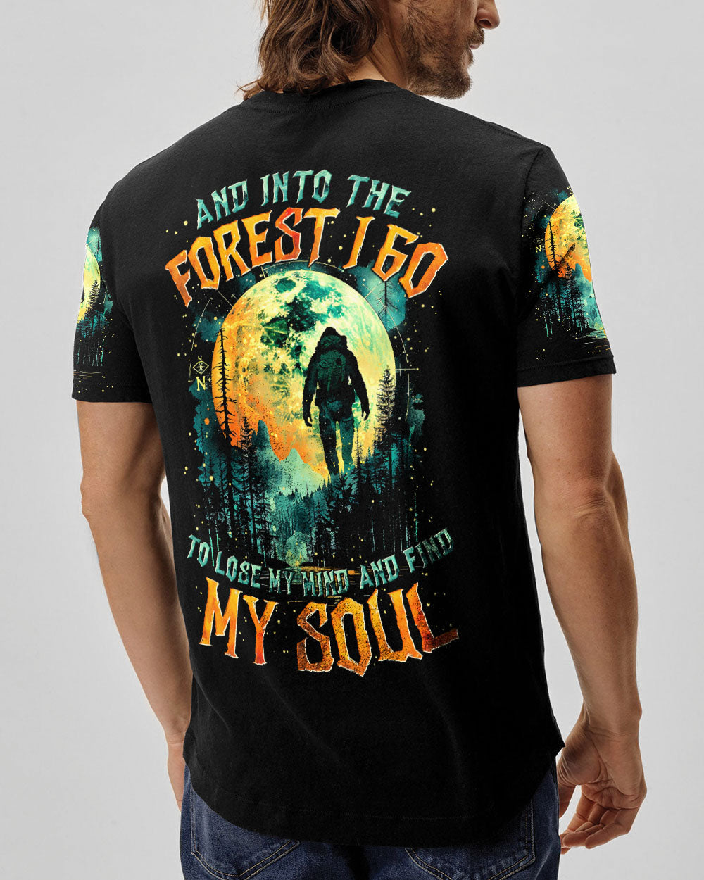 BLISSCORNERS AND INTO THE FOREST I GO BIGFOOT ALL OVER PRINT