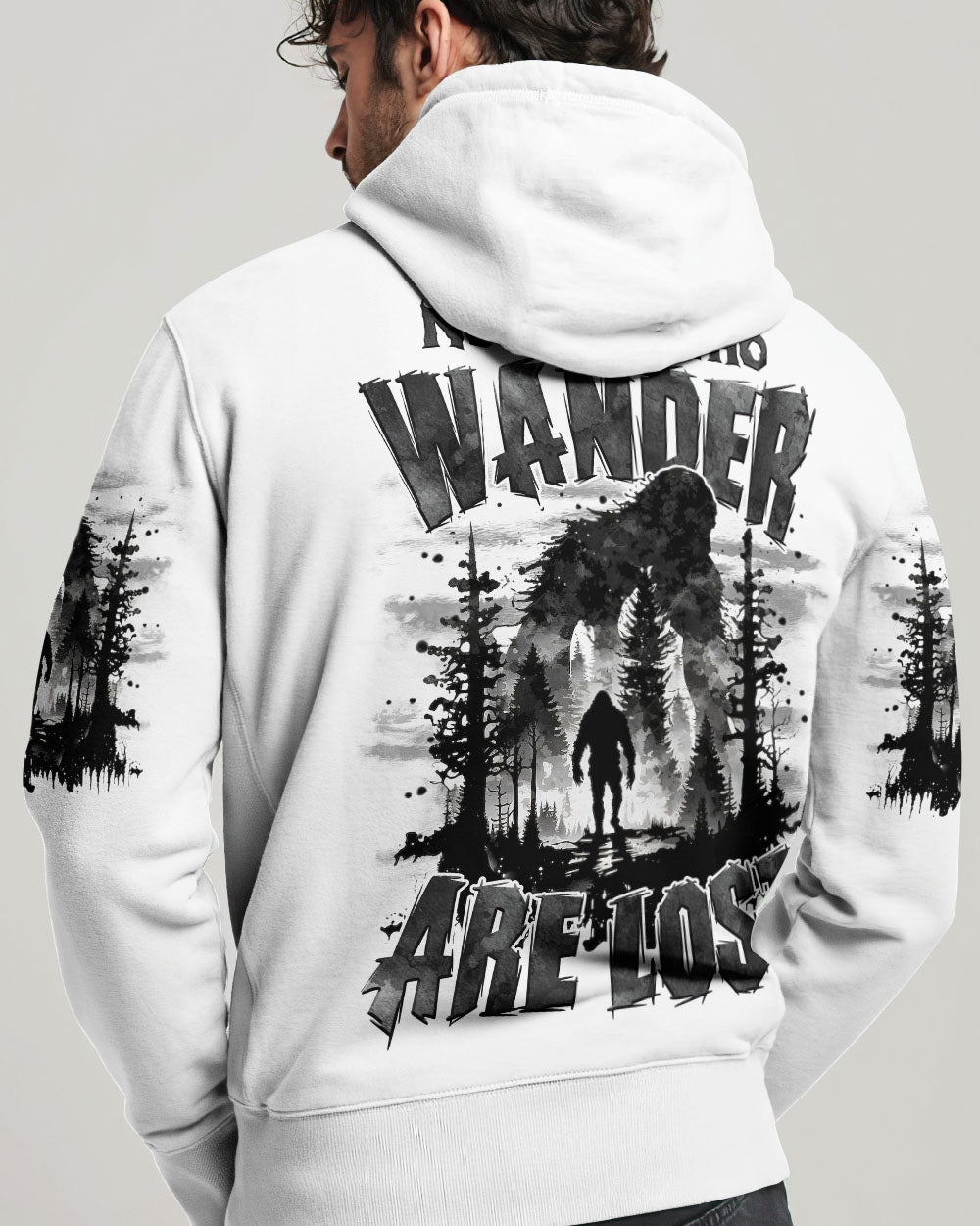 BLISSCORNERS NOT ALL WHO WANDER ARE LOST BIGFOOT ALL OVER PRINT