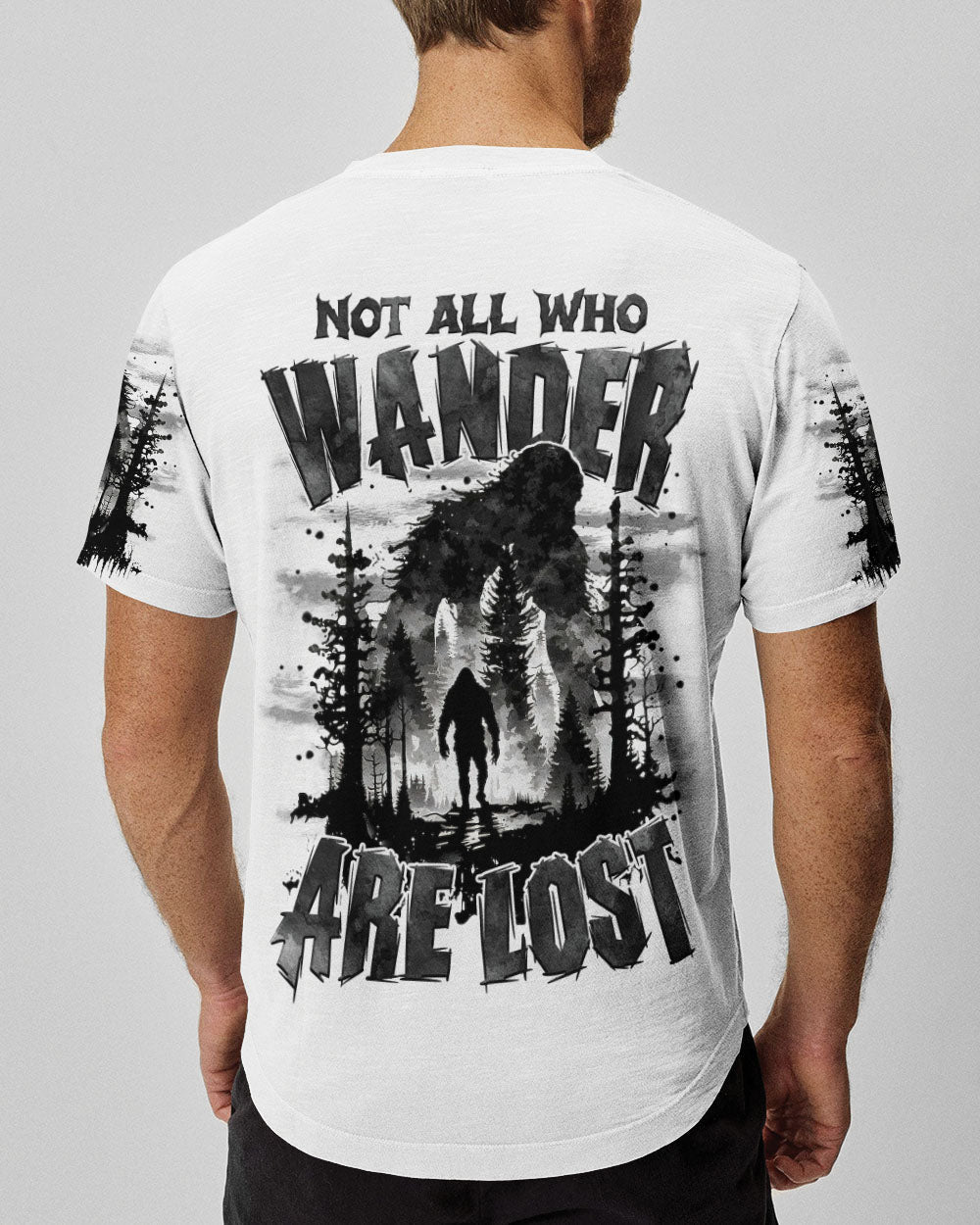 BLISSCORNERS NOT ALL WHO WANDER ARE LOST BIGFOOT ALL OVER PRINT