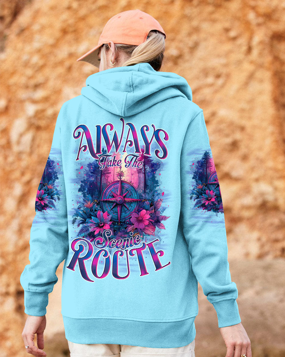 BLISSCORNERS ALWAYS TAKE THE SCENIC ROUTE COMPASS ALL OVER PRINT