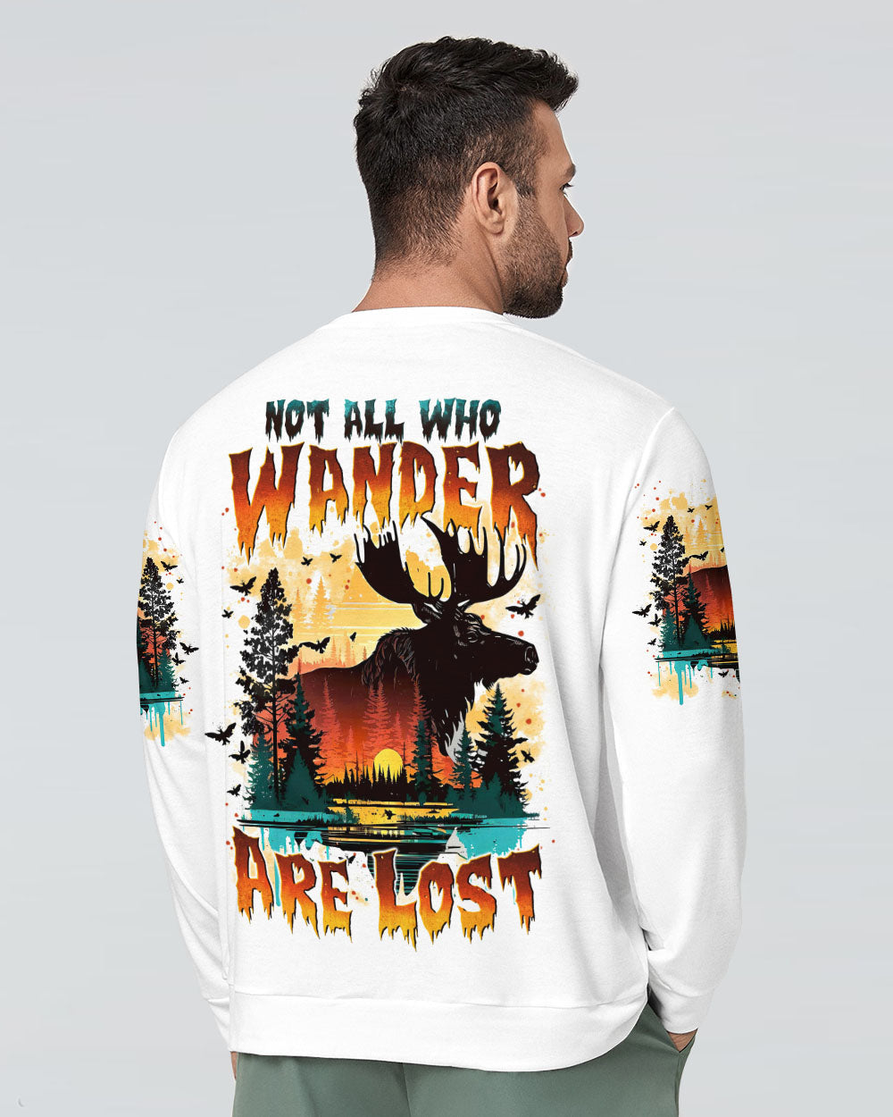 BLISSCORNERS NOT ALL WHO WANDER ARE LOST MOOSE ALL OVER PRINT