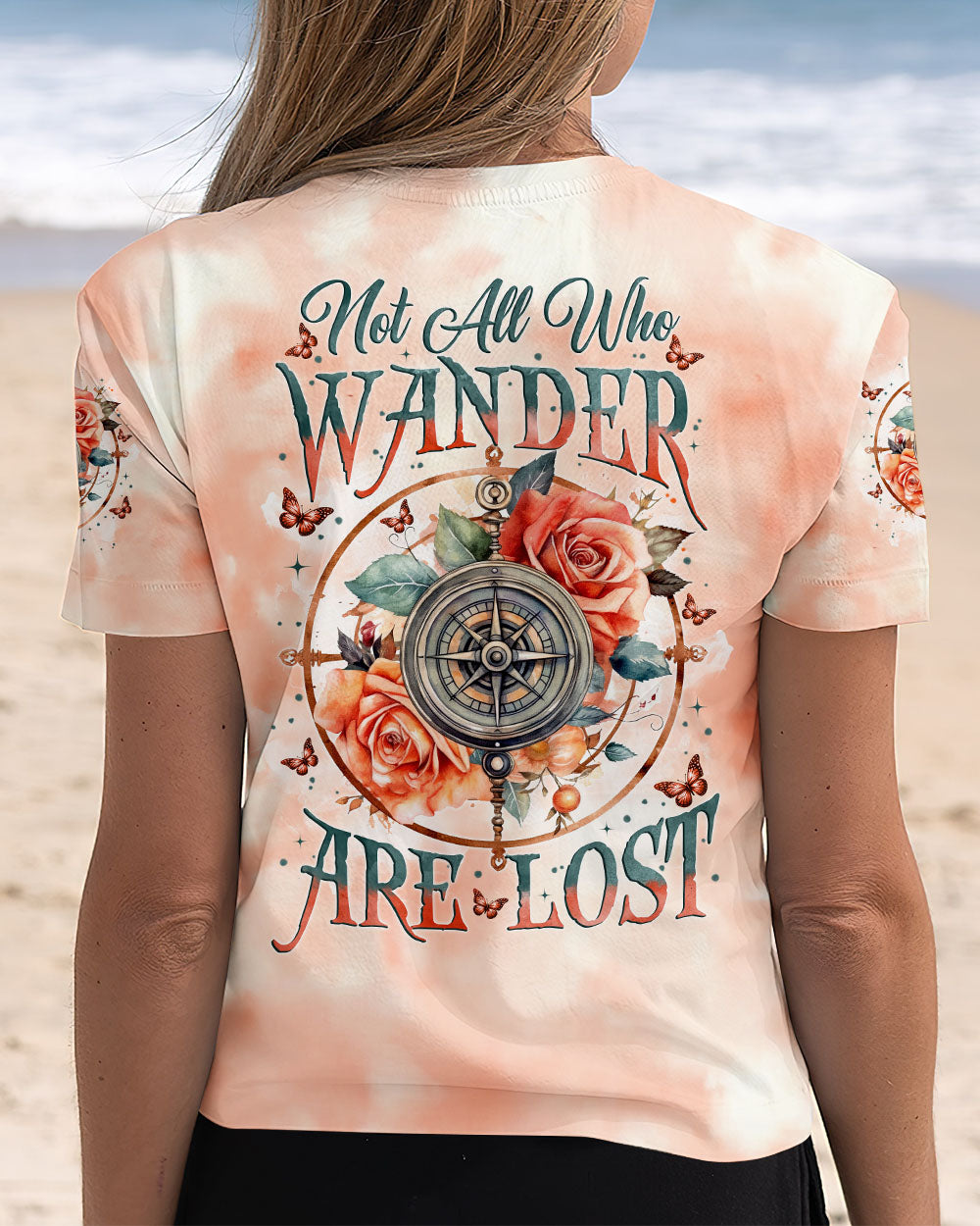 BLISSCORNERS NOT ALL WHO WANDER ARE LOST COMPASS ALL OVER PRINT