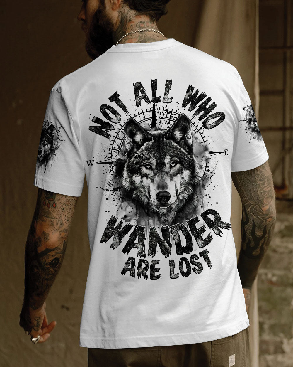 BLISSCORNERS NOT ALL WHO WANDER ARE LOST WOLF ALL OVER PRINT