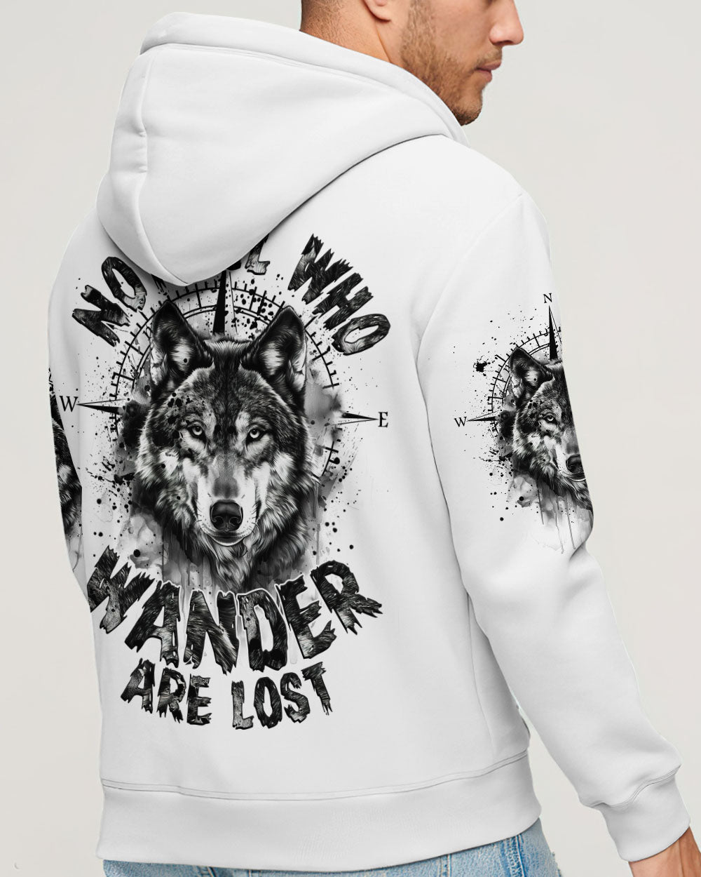 BLISSCORNERS NOT ALL WHO WANDER ARE LOST WOLF ALL OVER PRINT