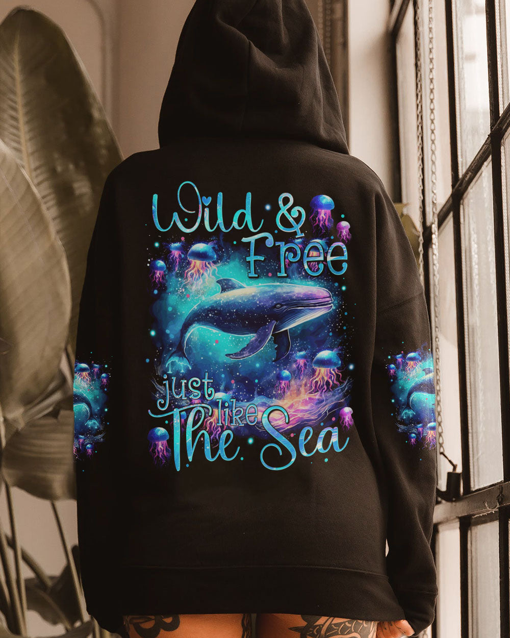 BLISSCORNERS WILD AND FREE JUST LIKE THE SEA WHALE ALL OVER PRINT