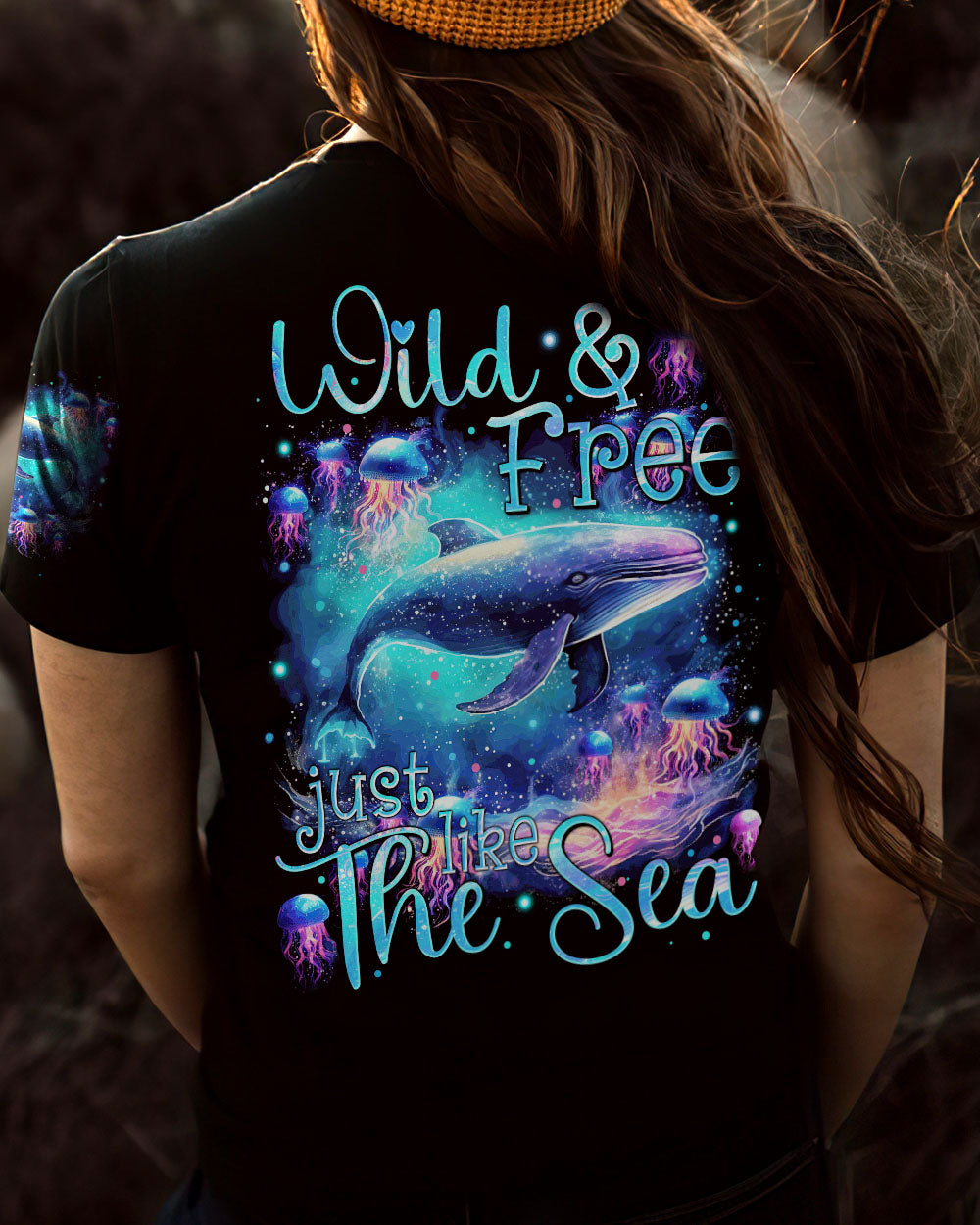 BLISSCORNERS WILD AND FREE JUST LIKE THE SEA WHALE ALL OVER PRINT