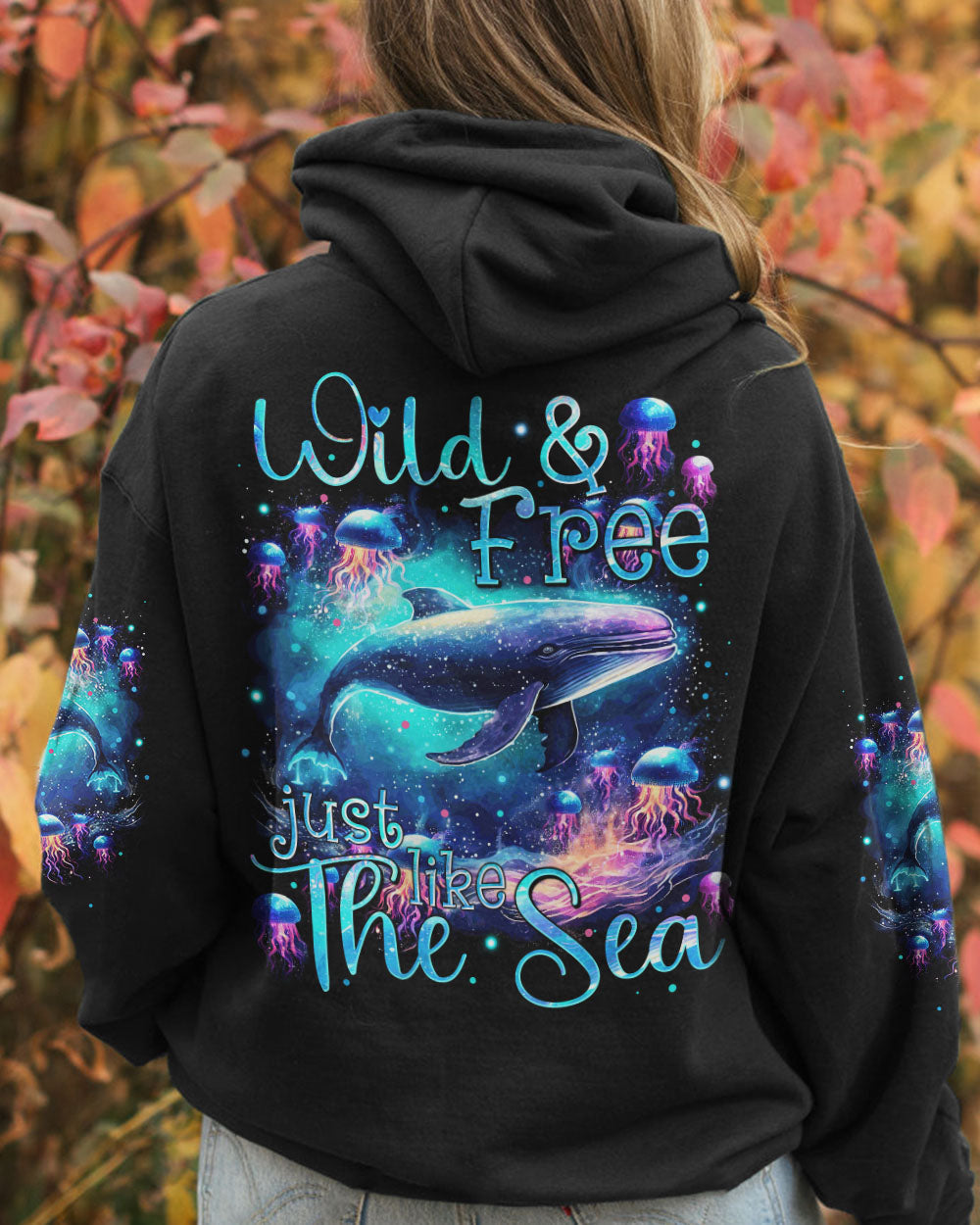 BLISSCORNERS WILD AND FREE JUST LIKE THE SEA WHALE ALL OVER PRINT
