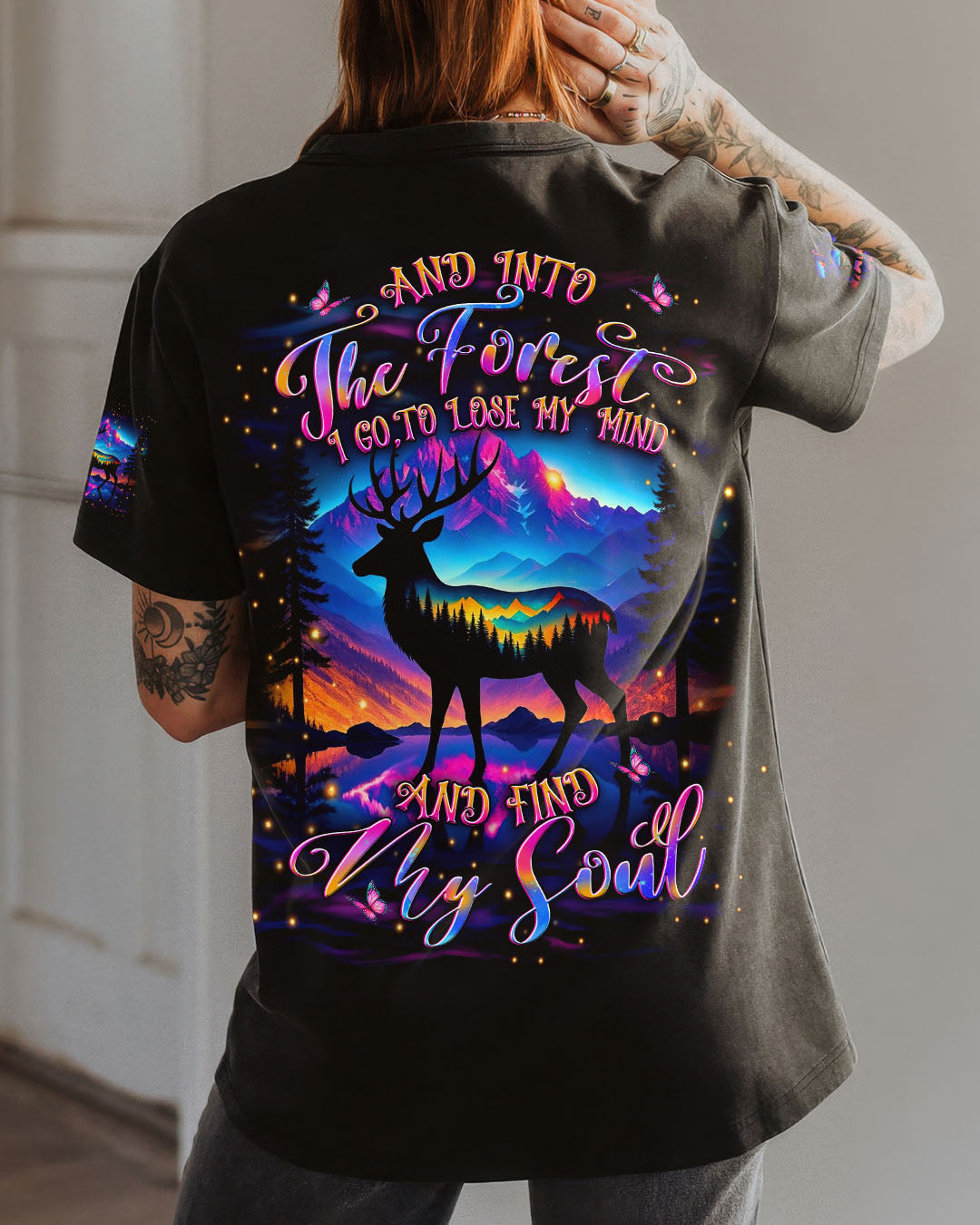 BLISSCORNERS AND INTO THE FOREST I GO DEER ALL OVER PRINT