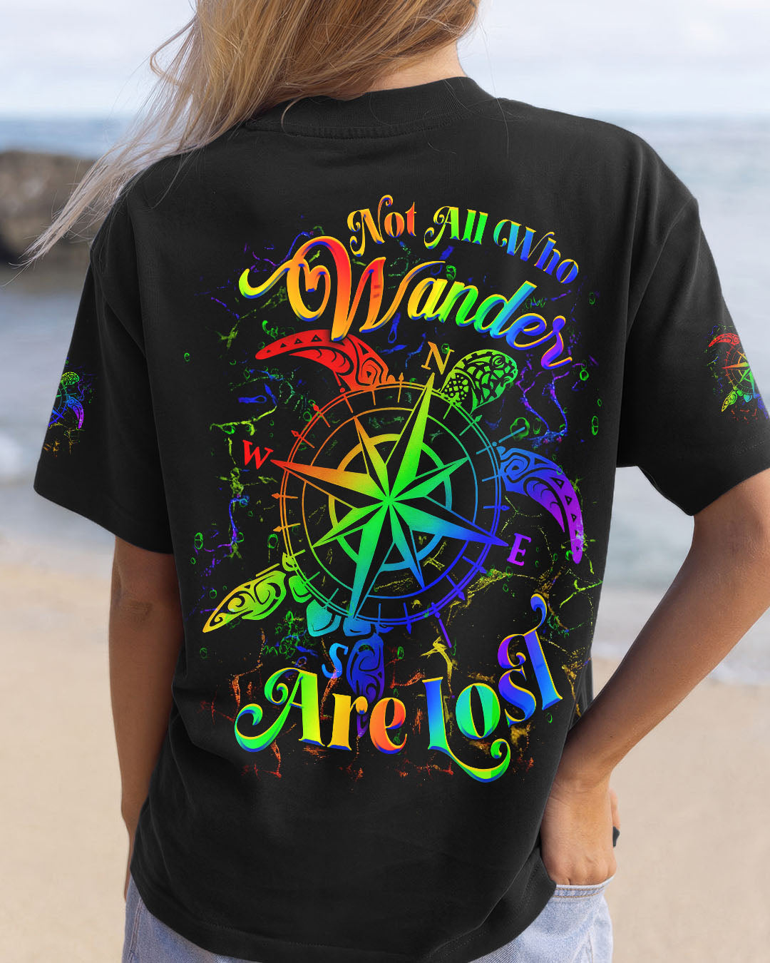 BLISSCORNERS NOT ALL WHO WANDER ARE LOST TURTLE ALL OVER PRINT