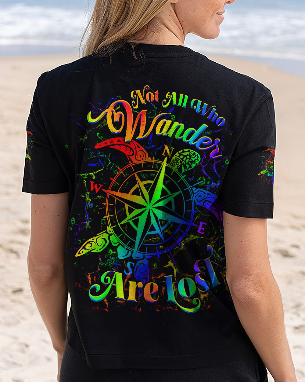 BLISSCORNERS NOT ALL WHO WANDER ARE LOST TURTLE ALL OVER PRINT