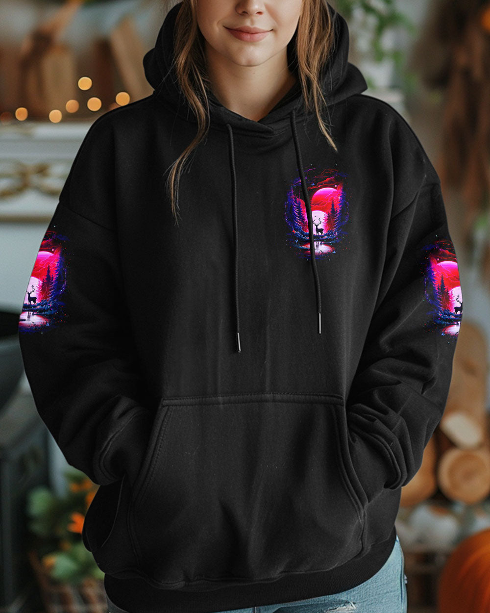 BLISSCORNERS AND INTO THE FOREST I GO DEER ALL OVER PRINT