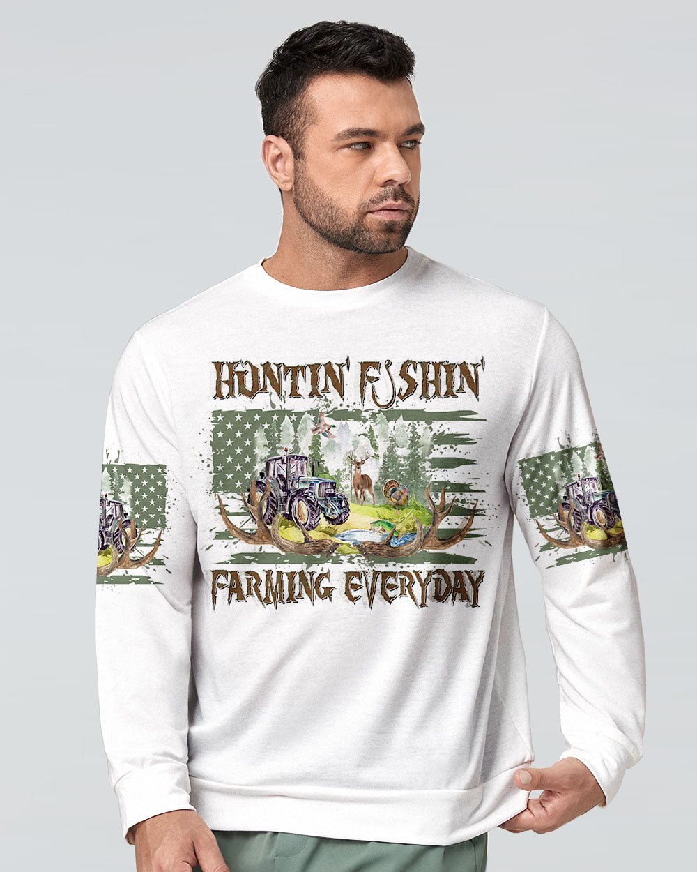 BLISSCORNERS HUNTING FISHING FARMING EVERYDAY ALL OVER PRINT