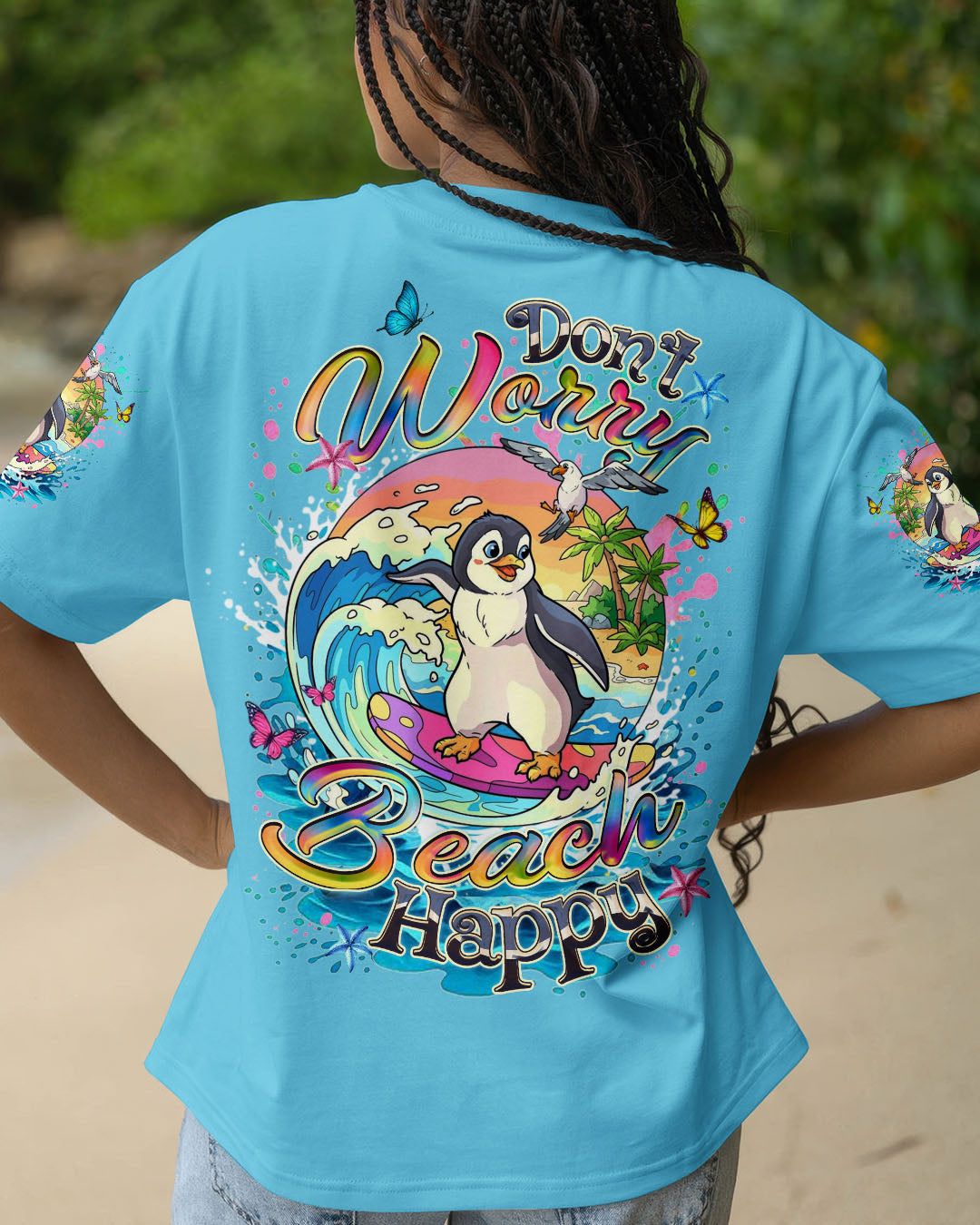 BLISSCORNERS DON'T WORRY BEACH HAPPY ALL OVER PRINT