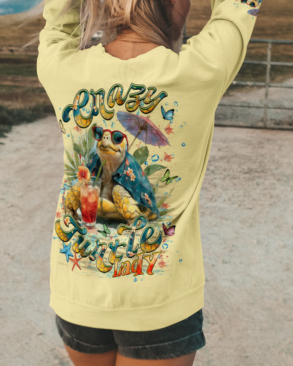BLISSCORNERS CRAZY TURTLE LADY ALL OVER PRINT