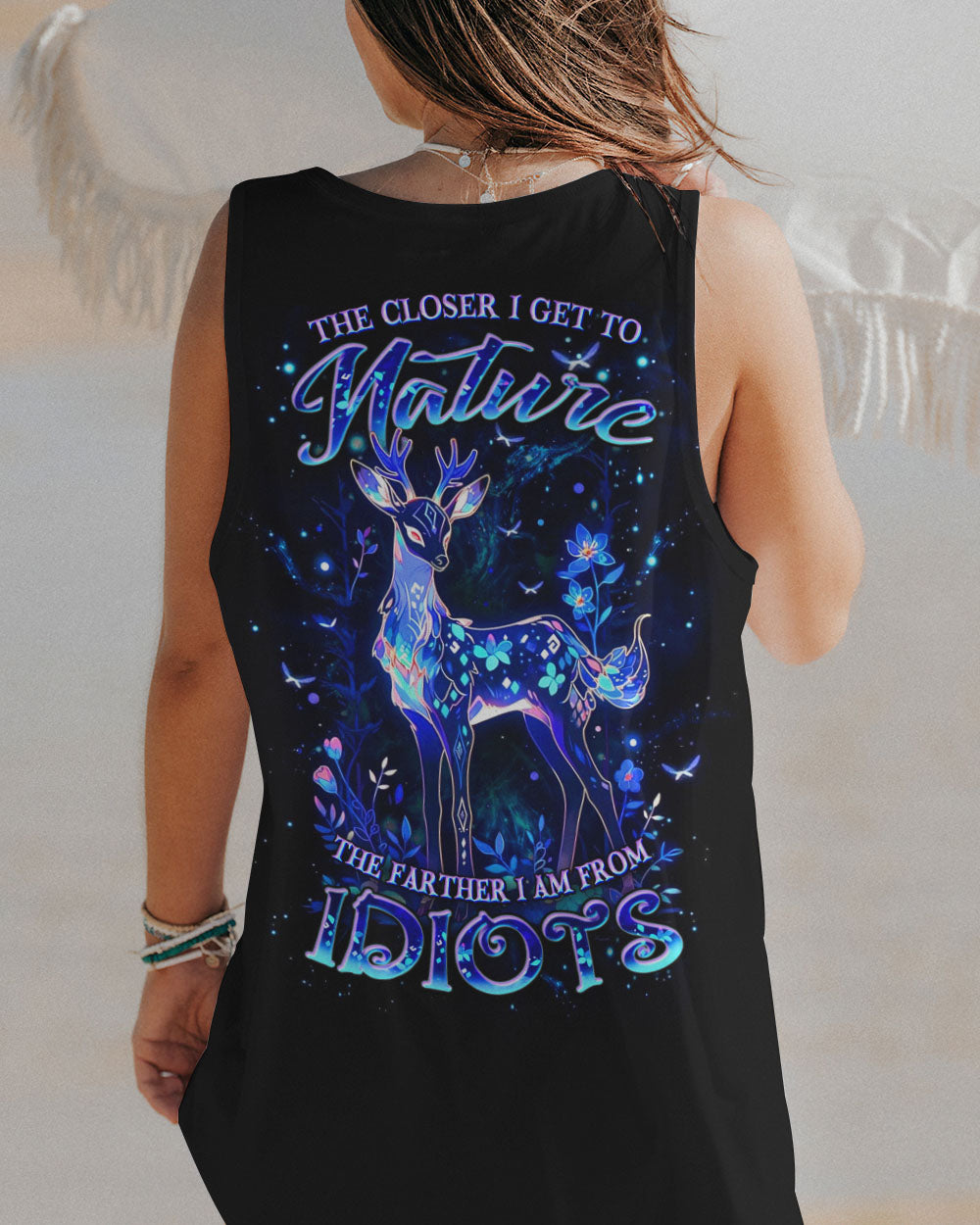 BLISSCORNERS THE CLOSER I GET TO NATURE DEER ALL OVER PRINT