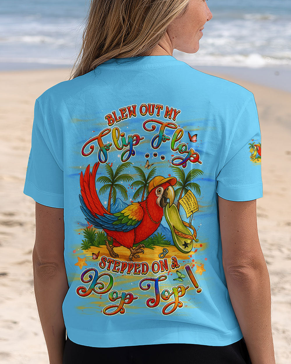 BLISSCORNERS BLEW OUT MY FLIP FLOP PARROT ALL OVER PRINT