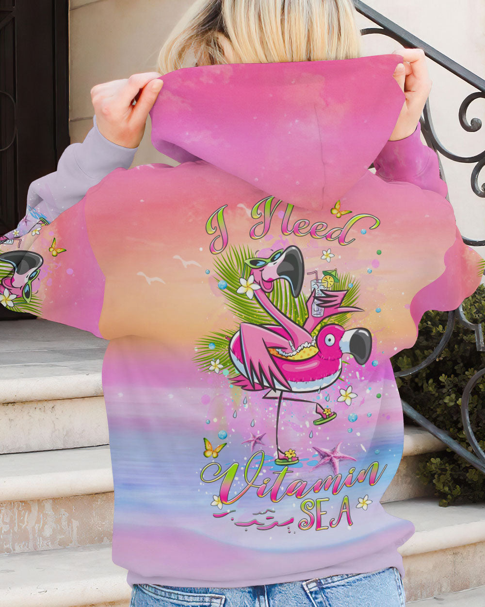 BLISSCORNERS I NEED VITAMIN SEA FLAMINGO ALL OVER PRINT