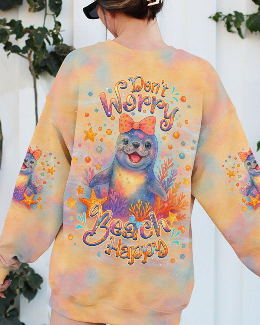 BLISSCORNERS DON'T WORRY BEACH HAPPY SEAL ALL OVER PRINT