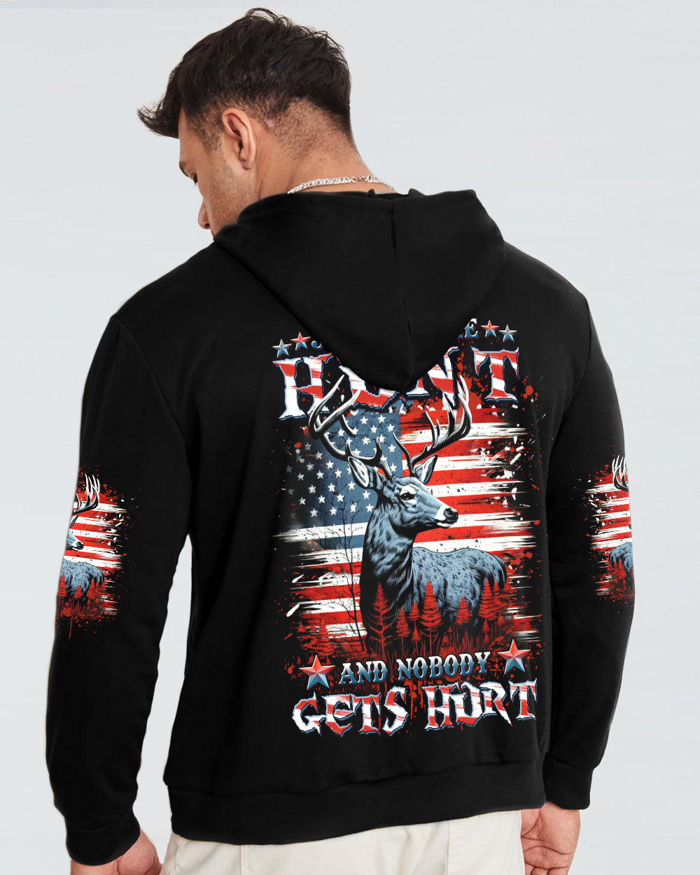 BLISSCORNERS JUST LET ME HUNT AND NOBODY GETS HURT HUNTING ALL OVER PRINT