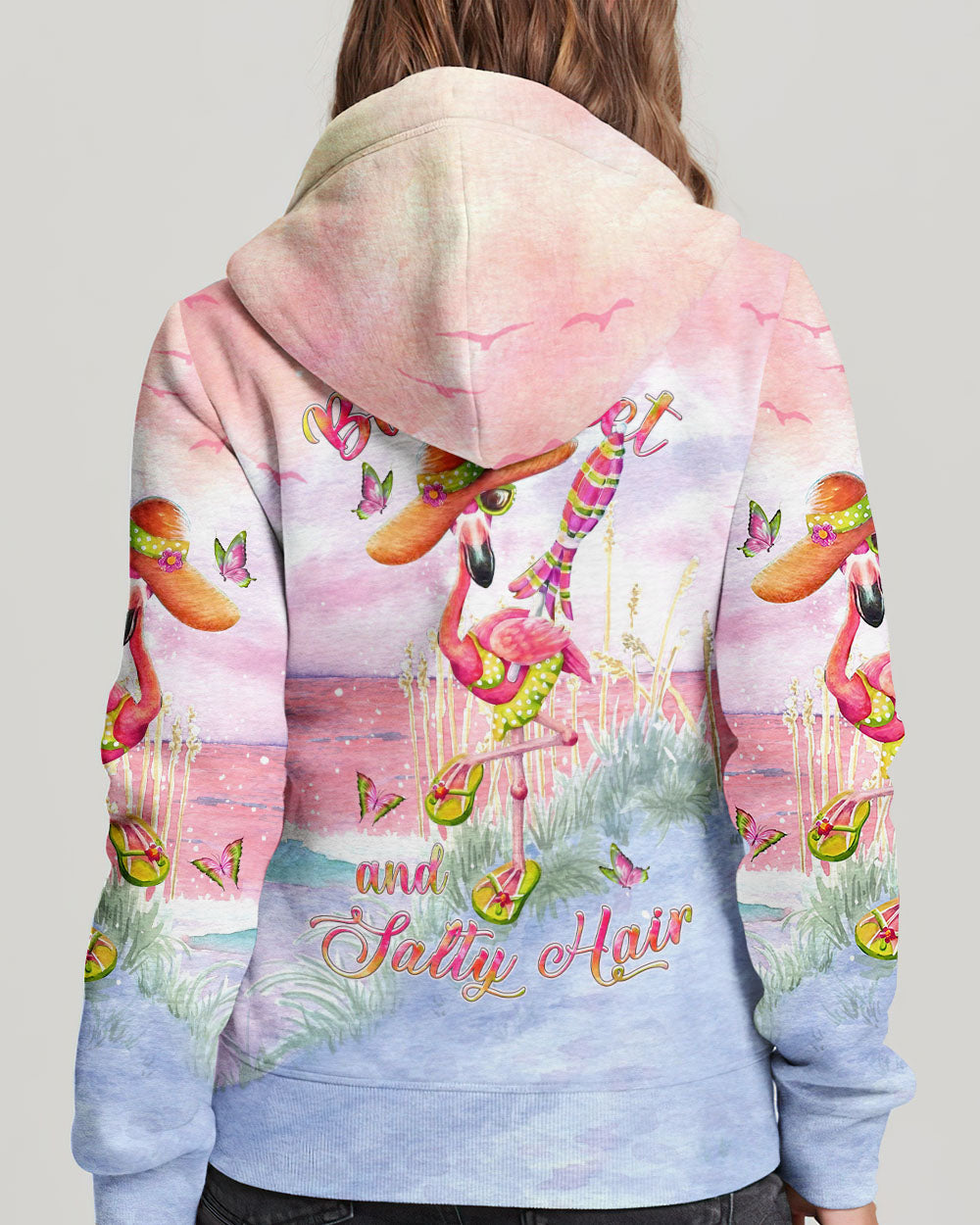 BLISSCORNERS BARE FEET AND SALTY HAIR FLAMINGO ALL OVER PRINT