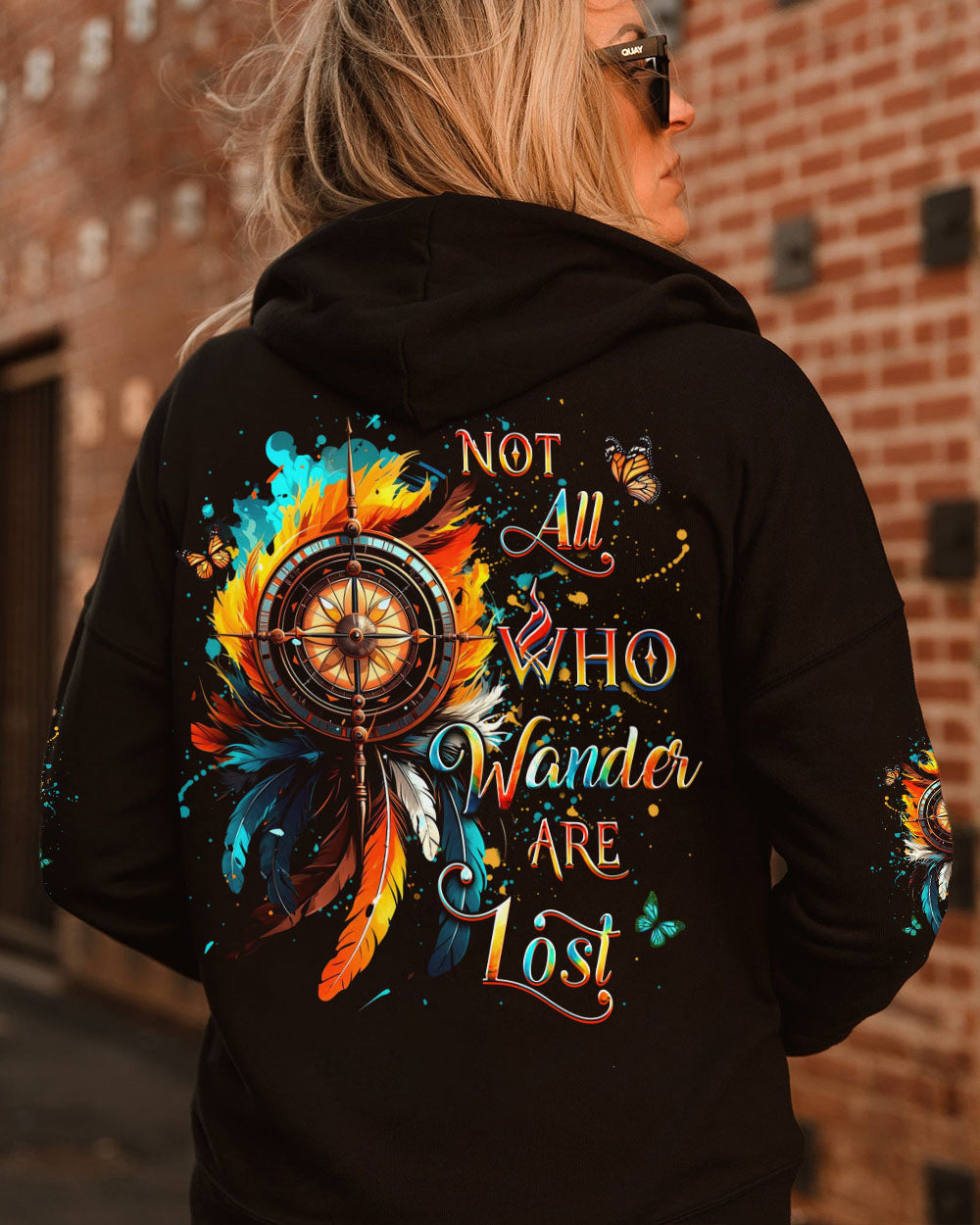 BLISSCORNERS NOT ALL WHO WANDER ARE LOST COMPASS ALL OVER PRINT