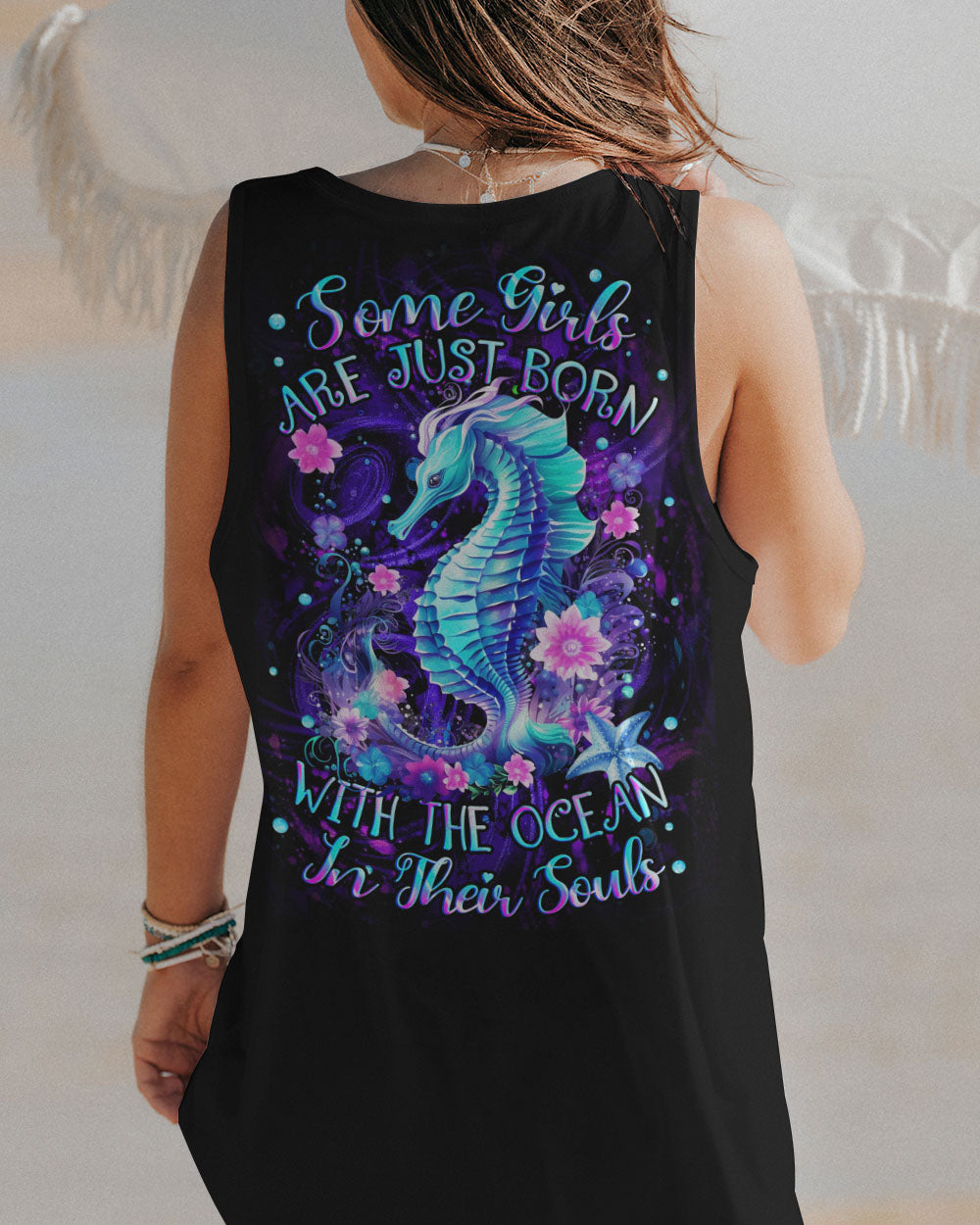 BLISSCORNERS SOME GIRLS ARE JUST BORN SEAHORSE ALL OVER PRINT