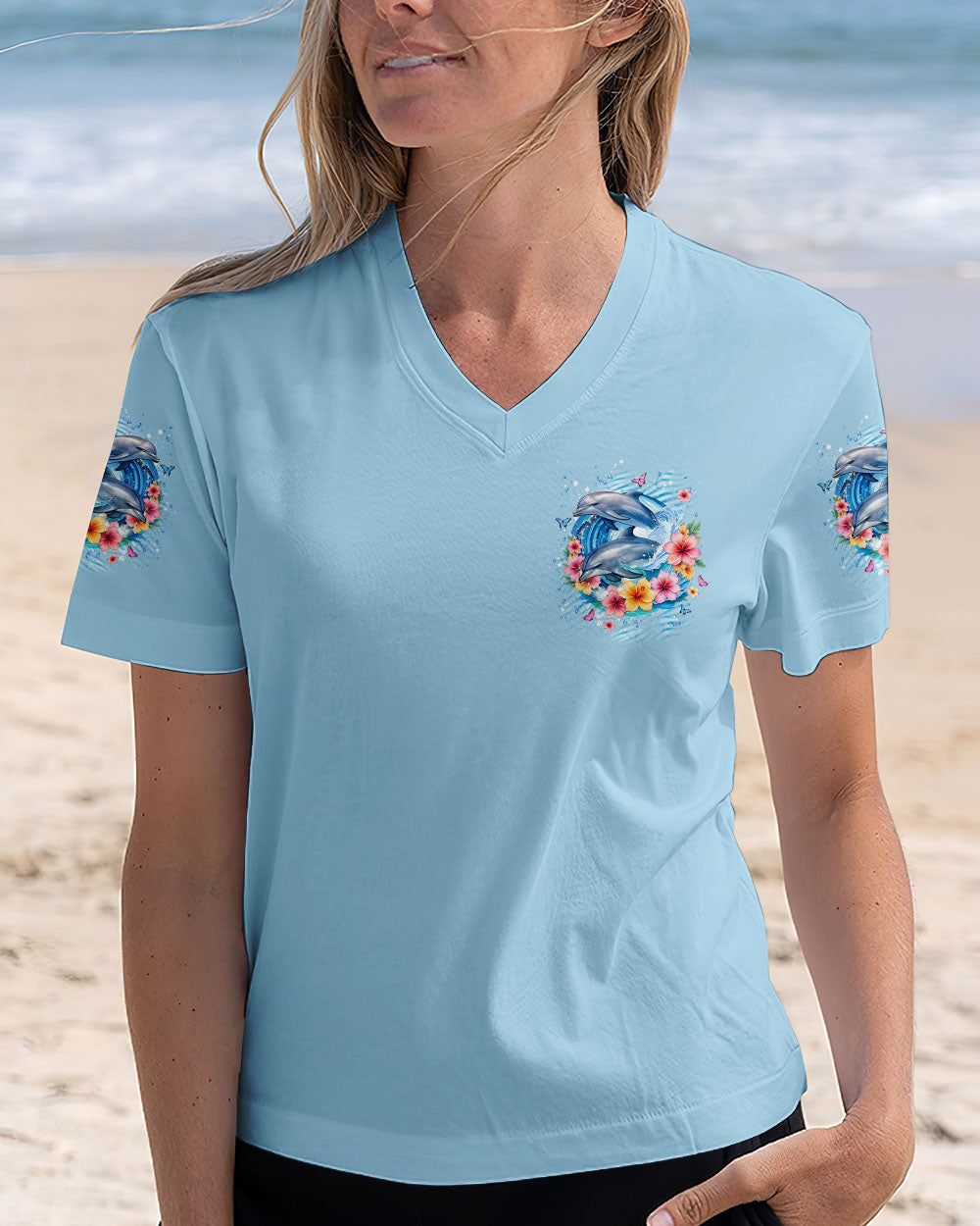 BLISSCORNERS SMELL THE SEA FEEL THE BREEZE DOLPHIN ALL OVER PRINT