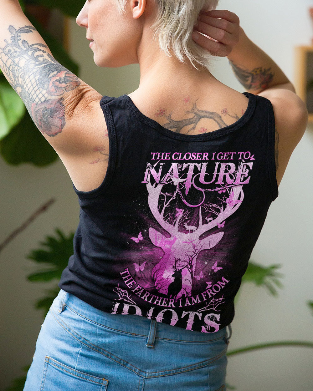 BLISSCORNERS THE CLOSER I GET TO NATURE DEER HUNTING ALL OVER PRINT
