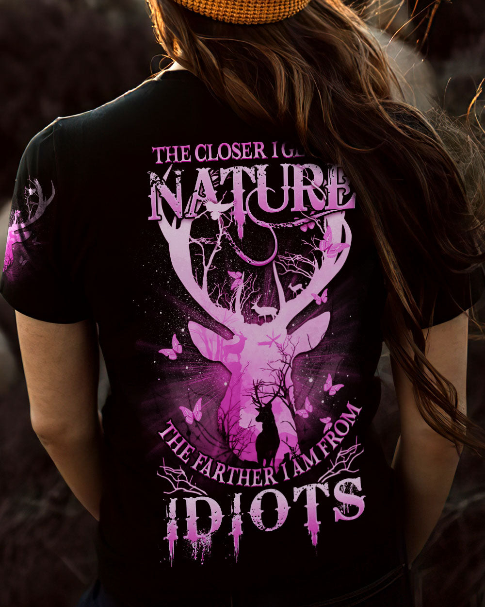 BLISSCORNERS THE CLOSER I GET TO NATURE DEER HUNTING ALL OVER PRINT