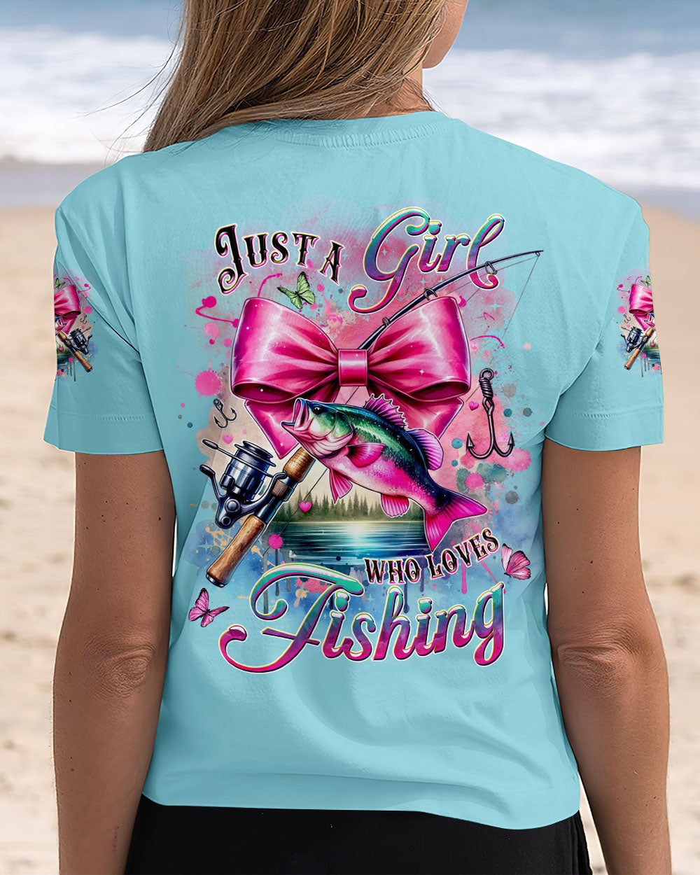 BLISSCORNERS JUST A GIRL WHO LOVE FISHING ALL OVER PRINT