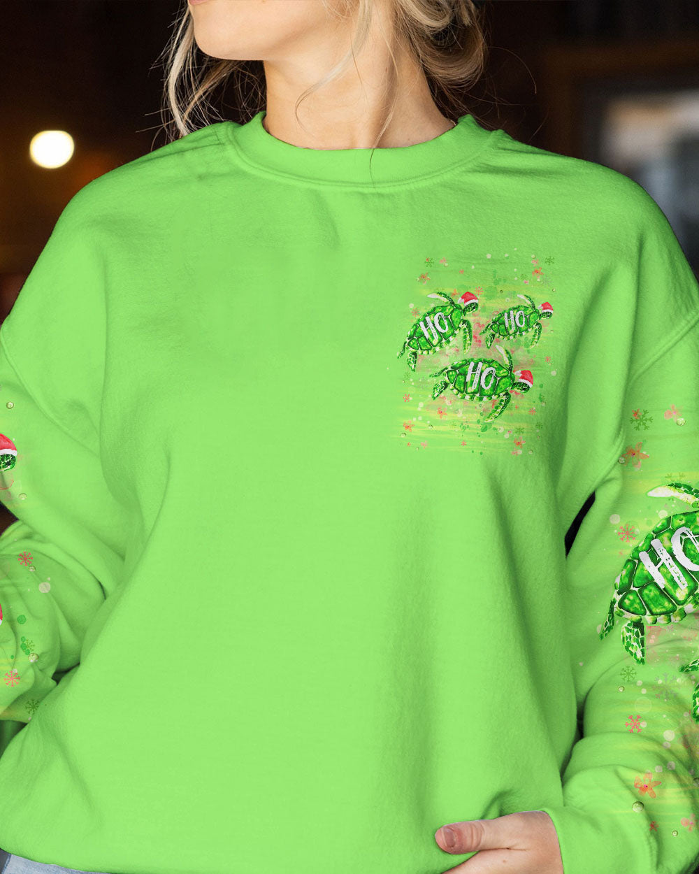 BLISSCORNERS SMELL THE SEA FEEL THE BREEZE CHRISTMAS TURTLE ALL OVER PRINT