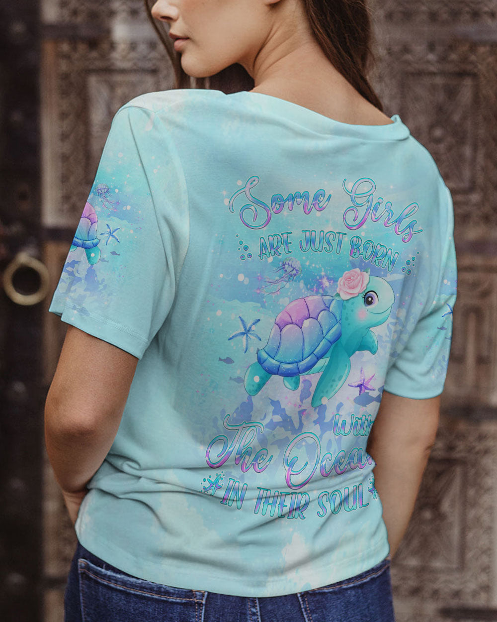 BLISSCORNERS SOME GIRLS ARE JUST BORN TURTLE ALL OVER PRINT