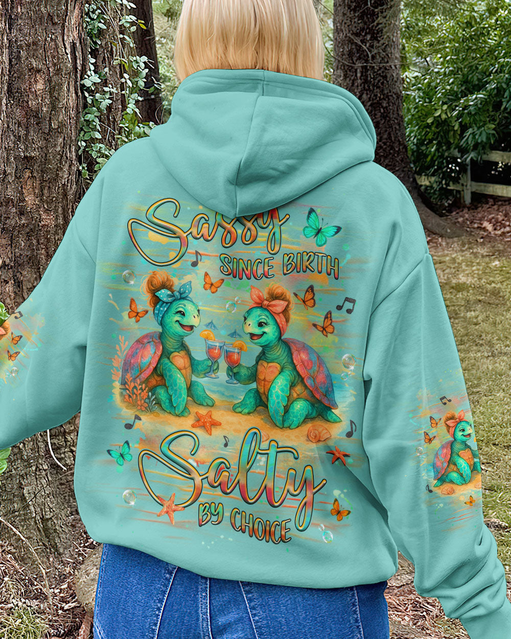 BLISSCORNERS SASSY SINCE BIRTH SALTY BY CHOICE TURTLE ALL OVER PRINT